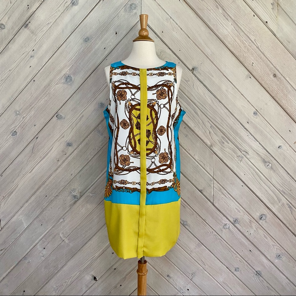 New York & Co Chain and Belt Print Dress